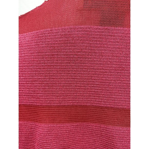 St‎ John Womens Open Front Cardigan Pink Red Size Small Striped Long Sleeve - Picture 5 of 7